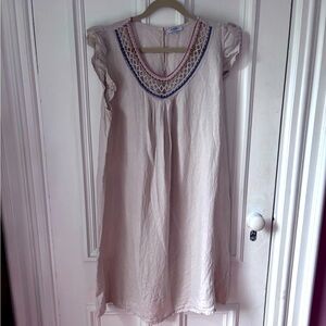 Women’s Rosemarine Made in Italy 100% Linen Sleeveless Ruffle Dress Size 1X